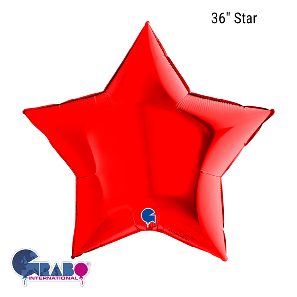 Grabo Red Star 36" Foil Balloon