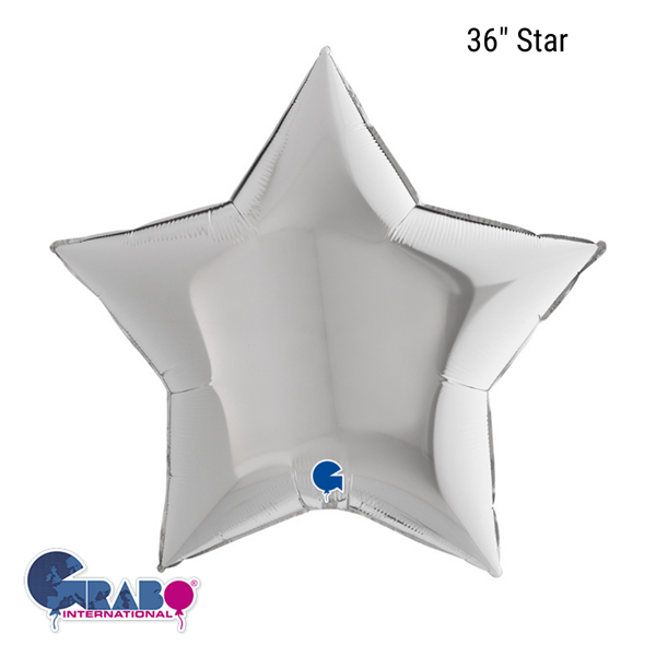 Grabo Silver Star 36" Foil Balloon