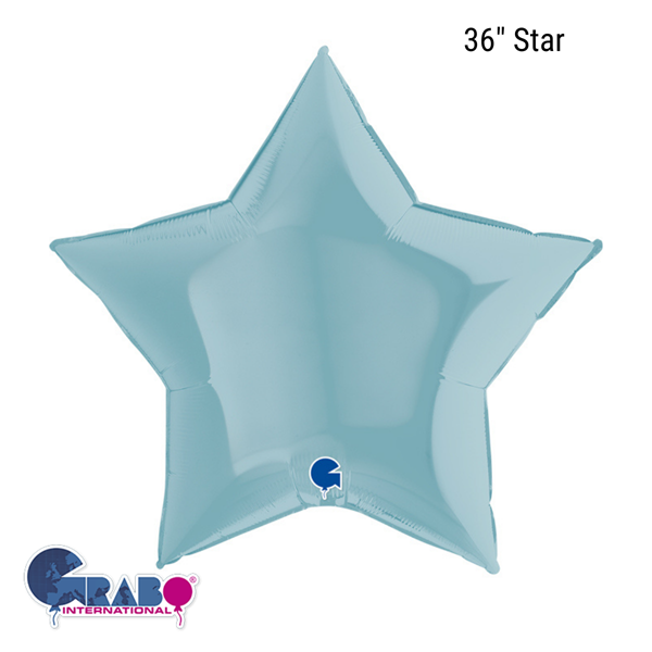 Grabo Pastel Blue Star 36" Foil Balloon