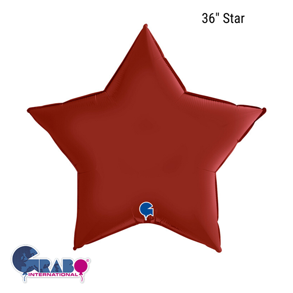 Grabo Satin Ruby Red 36" Star Foil Balloon