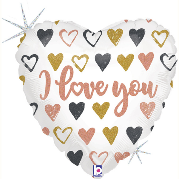 Valentine Grabo 18" Love You Rose Gold Heart Foil Balloon