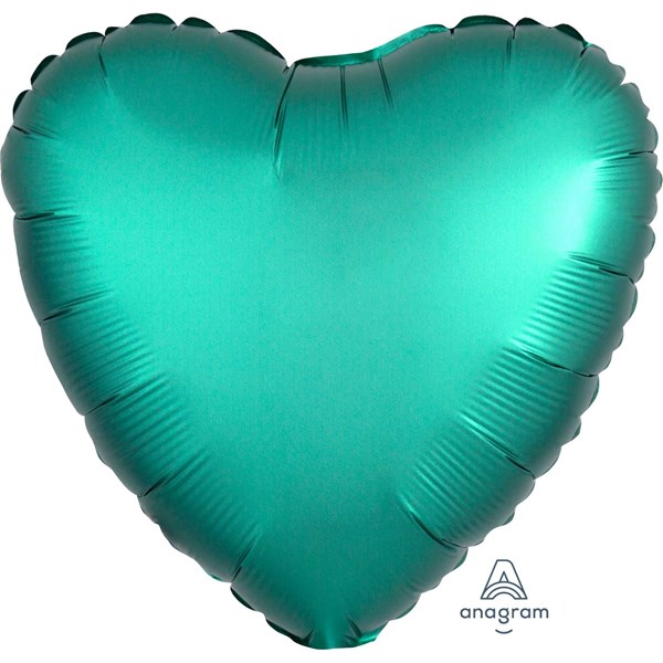 Anagram Jade Green Satin Luxe 18" Heart Foil Balloon