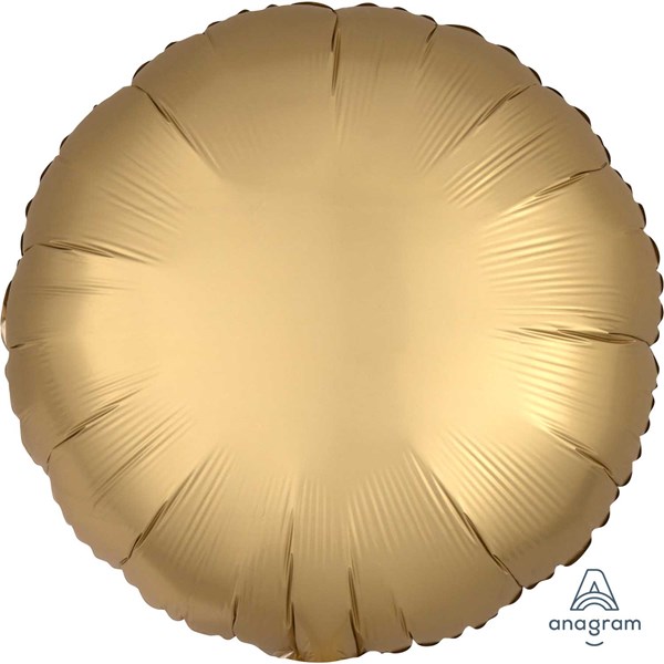 Anagram Satin Luxe Gold 18" Round Foil Balloon