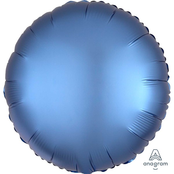 Anagram Satin Luxe Azure Blue 18" Round Foil Balloon