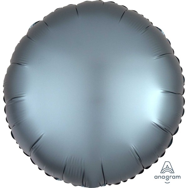 Anagram Satin Luxe Steel Blue 18" Round Foil Balloon