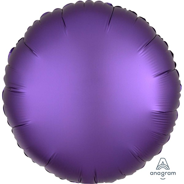 Anagram Satin Luxe Purple 18" Round Foil Balloon
