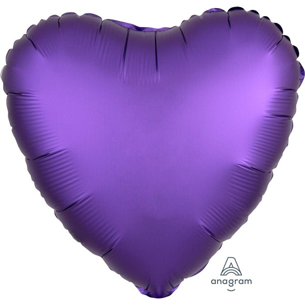 Anagram Purple Satin Luxe 18" Heart Foil Balloon