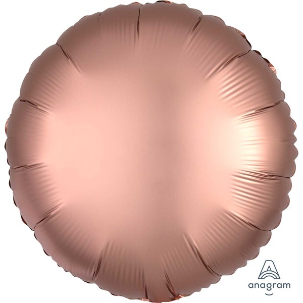 Anagram Satin Luxe Rose Copper 18" Round Foil Balloon