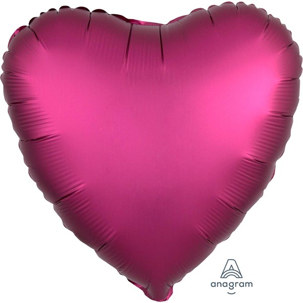 Anagram Pomegranate Satin Luxe 18" Heart Foil Balloon