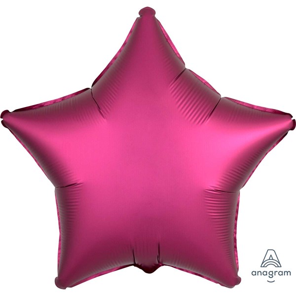 Anagram Satin Luxe Pomegranate Pink 18" Star Foil Balloon
