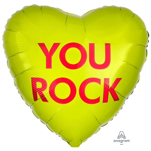 Valentine's You Rock Candy 18" Heart Foil Balloon