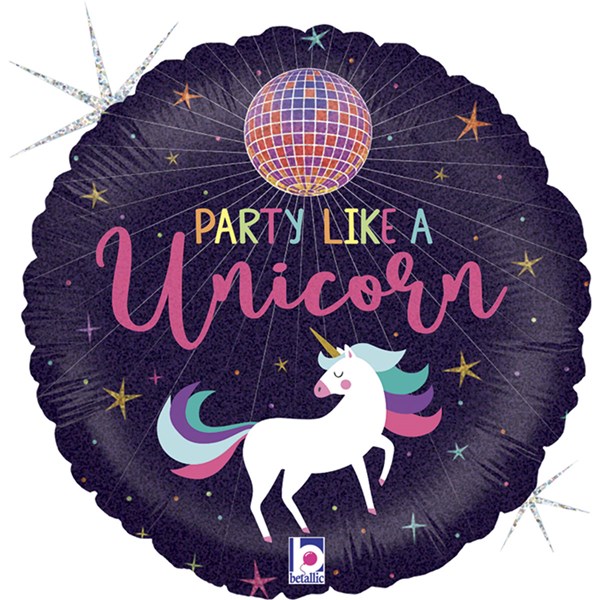 Unicorn Disco Ball Party 18" Foil Balloon