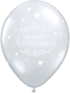Diamond Clear Anniversary 11" Latex Balloons 25pk