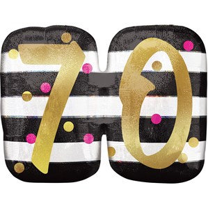 Pink & Gold 70th Birthday SuperShape Balloon