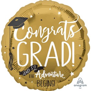 Congrats Grad Adventure Begins 28" Jumbo Foil Balloon