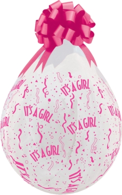 It's A Girl 18" Latex Clear Stuffing Balloons 25pk