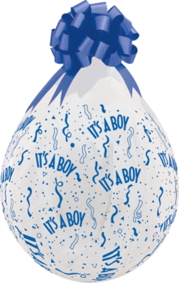 It's A Boy 18" Clear Latex Stuffing Balloons 25pk
