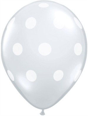 Diamond Clear Polka Dot 18" Stuffing Latex Balloons - 25pk