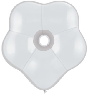 Qualatex 6" White GEO Blossom Latex Balloons 50pk