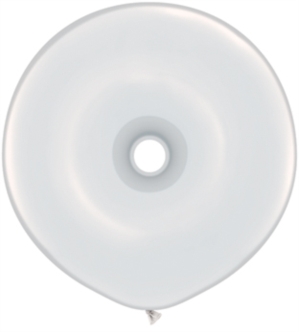 Qualatex 16" White GEO Donut Latex Balloons 25pk