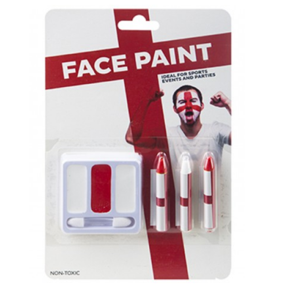 England Red & White Face Paint Set