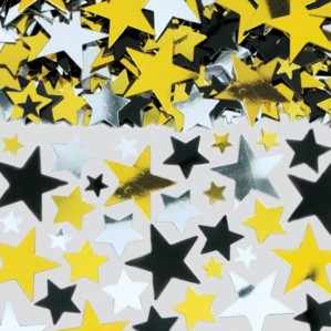 Black Gold & Silver Star Confetti 70g