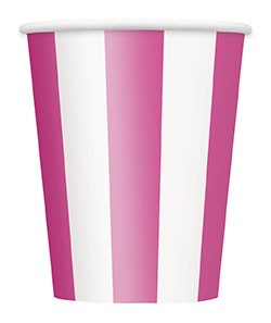 Pink Stripes 12oz Large Paper Cups 6pk