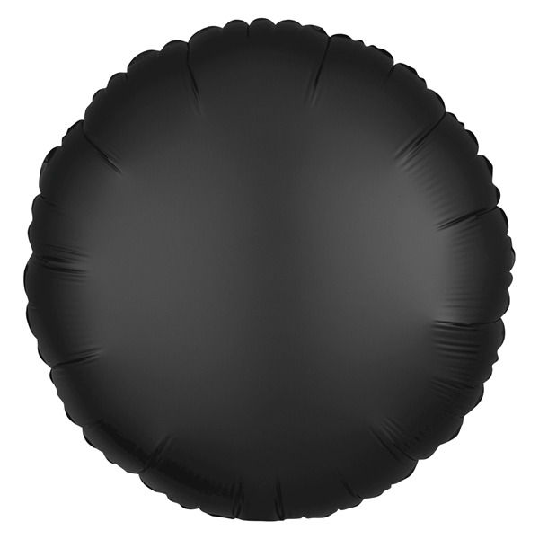 Satin Luxe Onyx Black 18" Round Foil Balloon