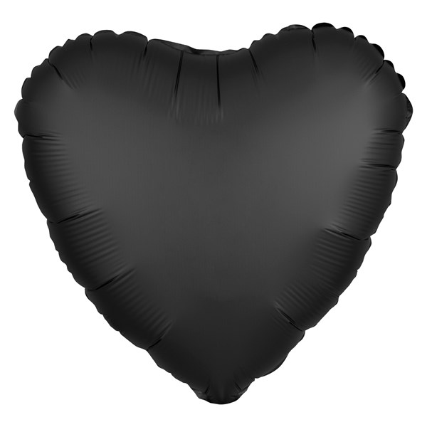 Anagram Black Satin Luxe 18" Heart Foil Balloon