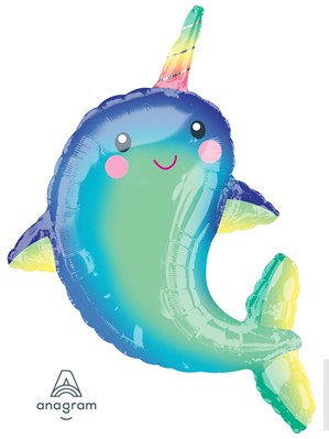 Happy Narwhal SuperShape 39" Foil Balloon