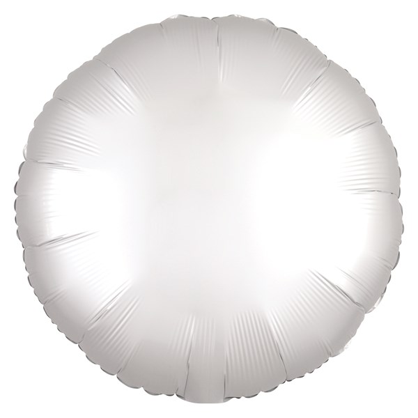 Anagram Satin Luxe White 18" Round Foil Balloon