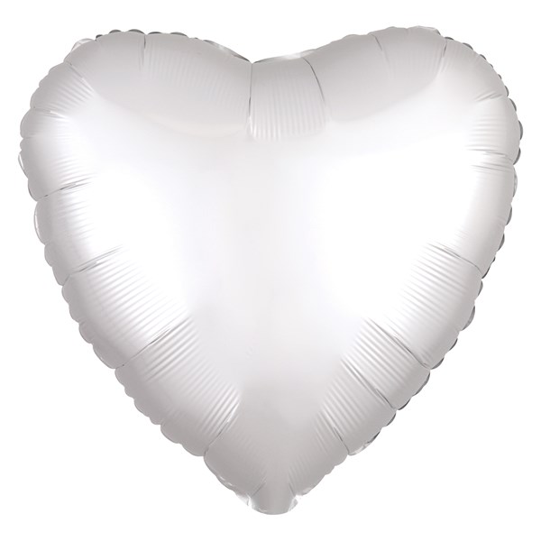 Anagram White Satin Luxe 18" Heart Foil Balloon