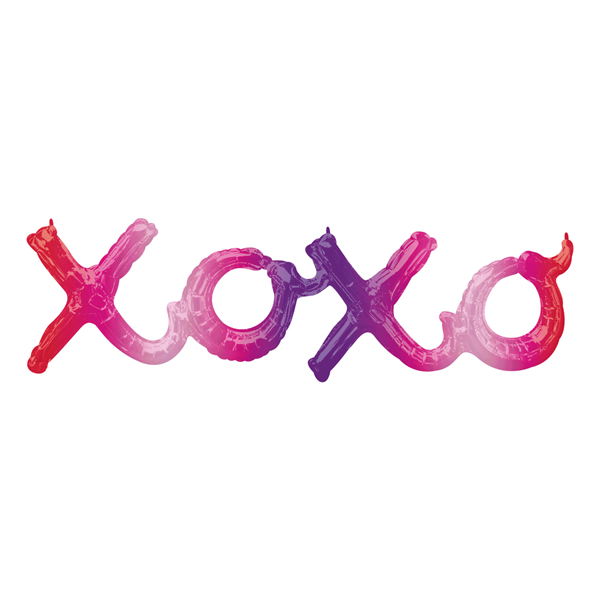 Ombre XOXO Hugs Kisses Script Foil Balloon