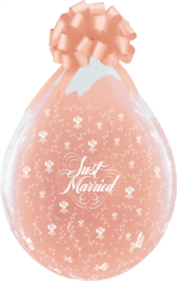 Just Married 18" Clear Latex Stuffing Balloons 25pk