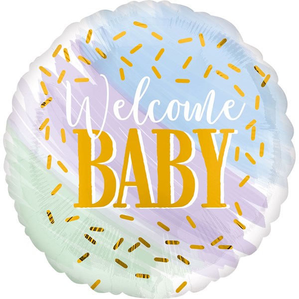 Welcome Baby Watercolour 18" Foil Balloon