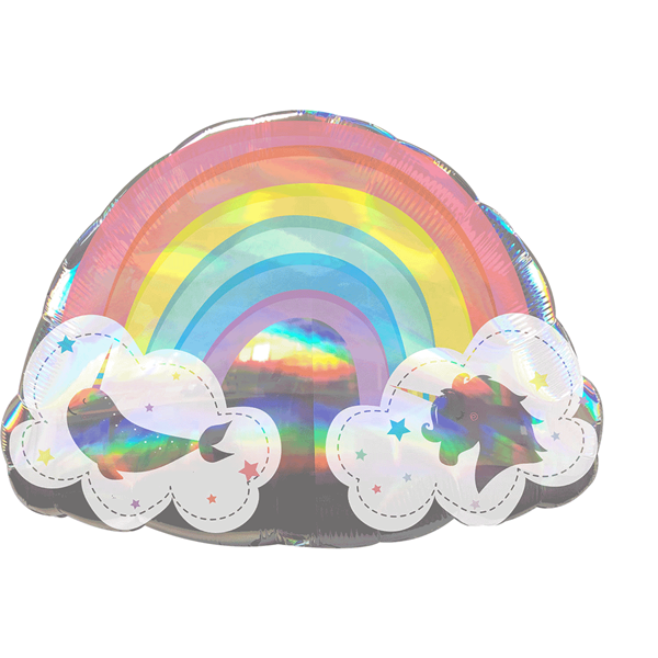 Rainbow Narwhal Unicorn SuperShape Balloon