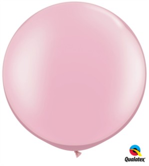 Qualatex 30" Pearl Pink Round Latex Balloons 2pk