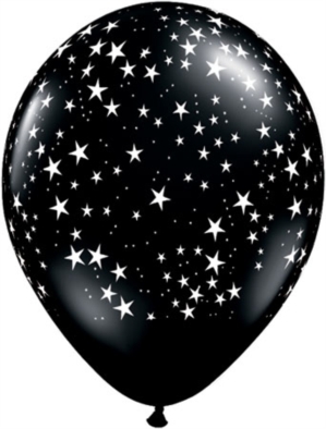 Onyx Black Stars 11" Latex Balloons 25pk