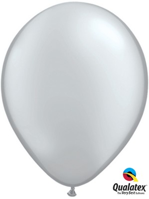 11" Silver Latex Balloons - 25pk