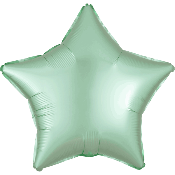 Satin Luxe Pastel Mint Green Star Foil Balloon