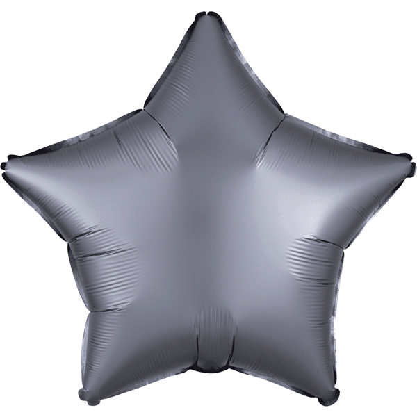Satin Luxe Pastel Graphite Star Foil Balloon