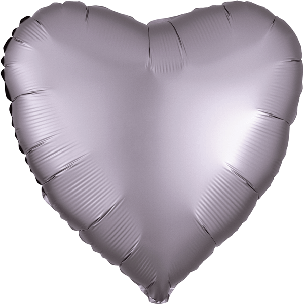 Satin Luxe Greige Heart Foil Balloon