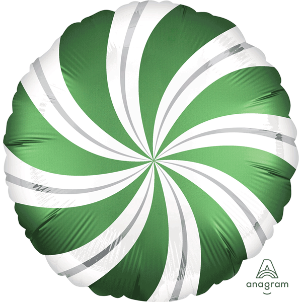 Emerald Green Satin Luxe Candy Swirl 18" Foil Balloon