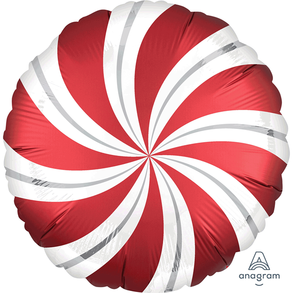 Sangria Red Satin Luxe Candy Swirl 18" Foil Balloon