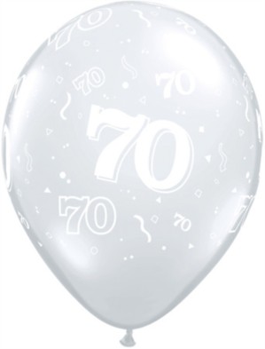 Qualatex 70th Birthday 11" Diamond Clear Balloons - 50pk