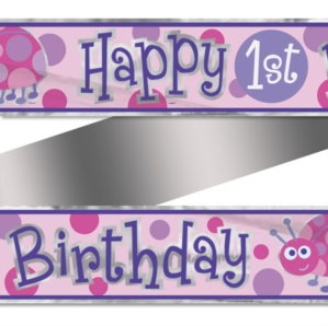 1st Birthday Ladybug Foil Banner 12ft