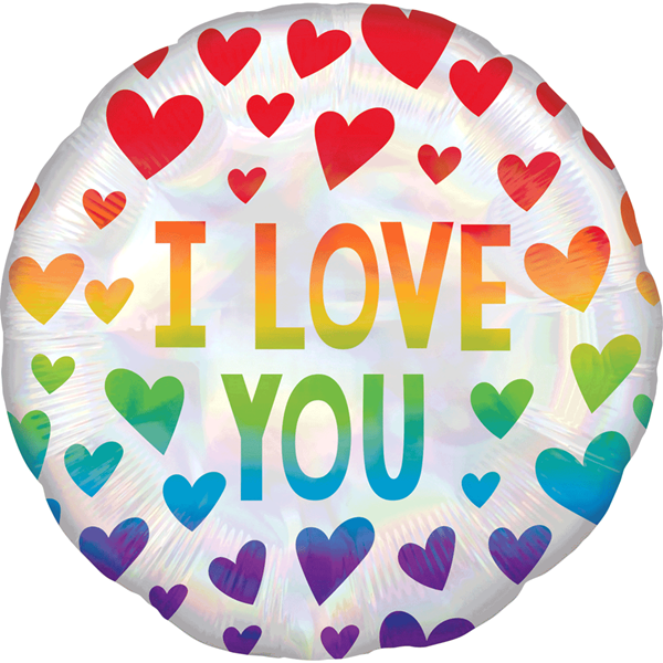 Love You Rainbow Heart 18" Foil Balloon