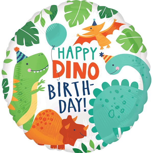 Happy Dino Birthday Dinosaur 18" Foil Balloon