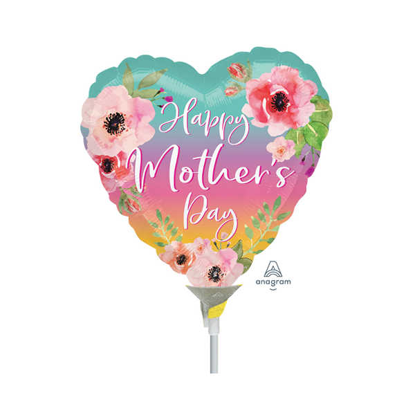 Mother's Day Ombre Flowers Mini Foil Balloon