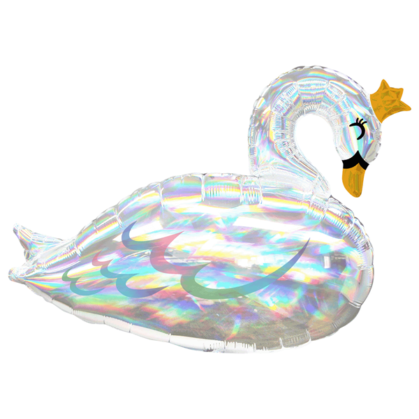 Swan Princess Holo Iridescent 29" Foil Balloon